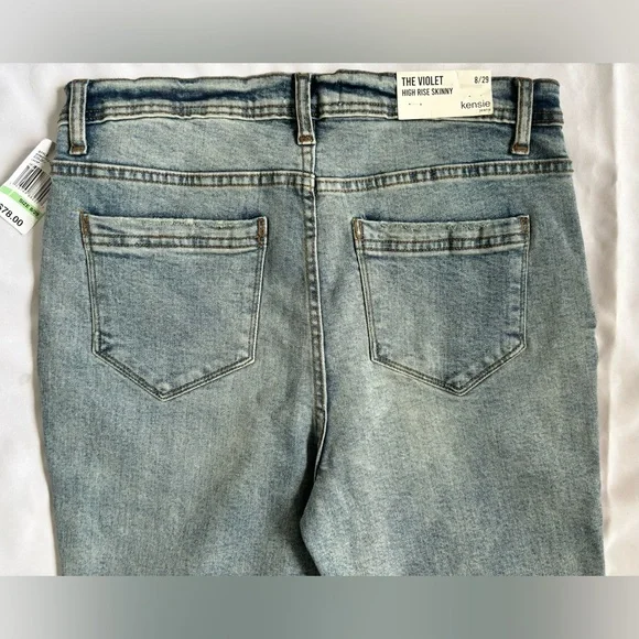 Kensie Womens “The Violet” High Rise Skinny Jean in Vintage Light Wash Sz 8 - Picture 6 of 9